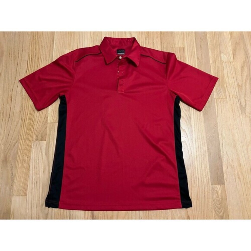 Greg Norman Polo Shirt Mens M Red Collar Golf‎ Casual Short Sleeve